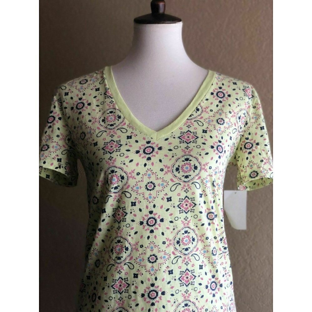 Abound Juniors Green Cotton Blend Casual Tee M